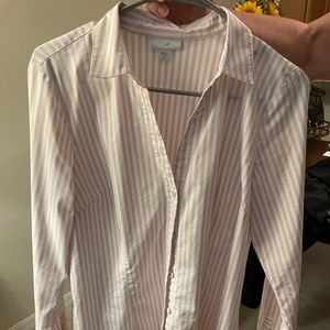Pink pinstriped J Jill button down